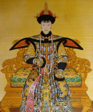  kaiser - Kaiserin Xiao Xian Fucha Lang glänzend alte China Tinte Giuseppe Castiglione